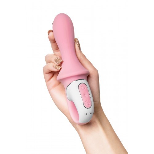 Нереалистичный вибратор Satisfyer Air Pump Booty 5, силикон, розовый, 15 см.