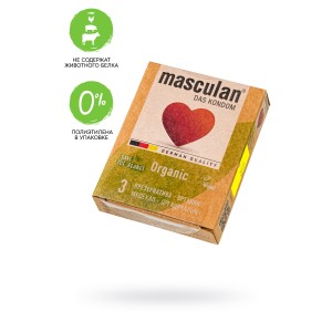 Презервативы masculan  ORGANIC № 3 утонченные, 18,5 см, 5.3 см, 3 шт. (иной угол)