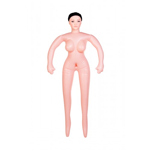 Кукла надувная Nurse Emilia реалистичная голова,брюнетка, TOYFA Dolls-X, с двумя отверстиями,вставка