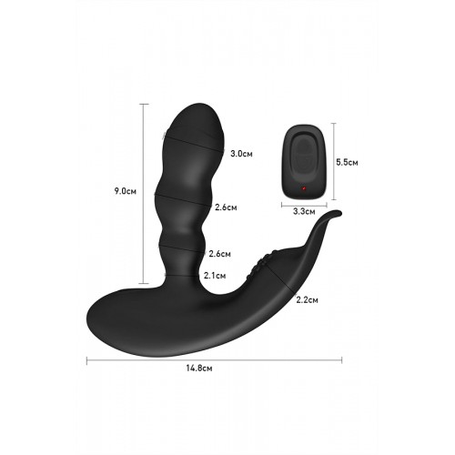 Стимулятор простаты Levett Jonas с пультом ДУ, силикон, чёрный