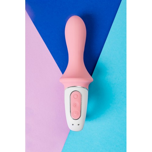 Нереалистичный вибратор Satisfyer Air Pump Booty 5, силикон, розовый, 15 см.