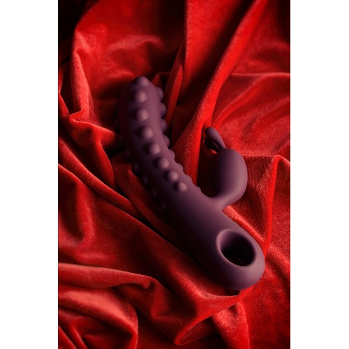 Вибратор с клиторальным стимулятором KOKOS SMON, силикон, фиолетовый, 23 см