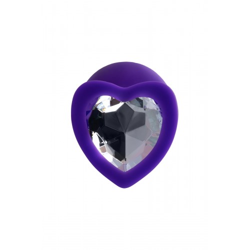 Анальная втулка ToDo by Toyfa Diamond Heart, водонепроницаемая, силикон, фиолетовая, 8 см, Ø 3 см