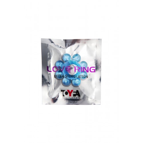 Эрекционное кольцо на пенис TOYFA, TPE, синий (с шариками)