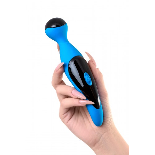 Вибростимулятор L'EROINA by TOYFA Cosmy, 7 режимов вибрации, силикон, голубой, 18,3 см, Ø 3,6 см