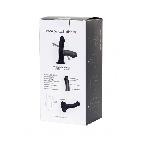 Ремневой нереалистичный страпон на присоске Strap-on-me, XL, силикон, черный, 20 см
