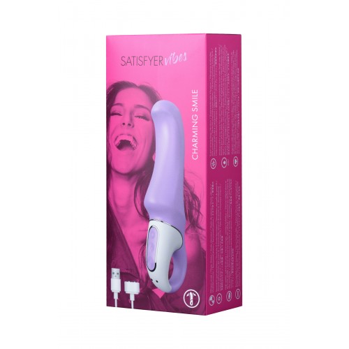 Нереалистичный вибратор Satisfyer Vibes Charming Smile, Силикон, Фиолетовый, 18,7 см