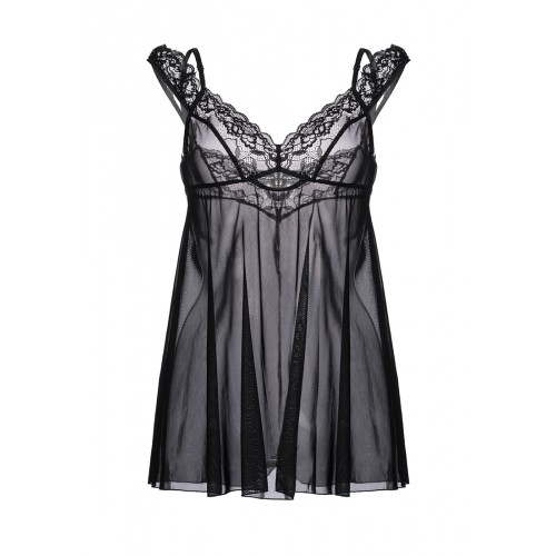 Комбинация бэби-долл c разрезом сзади Erolanta Sofia, черный (54-56)