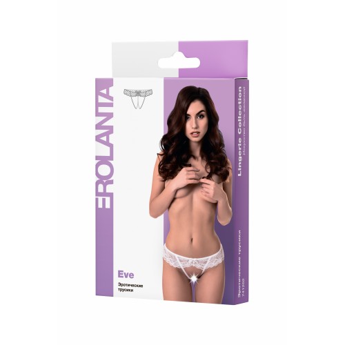 Эротические трусики Erolanta Lingerie Collection кружевные, белые (46-48)