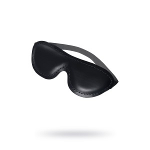 Маска Pecado BDSM, мягкая закрытая овальная, натуральная кожа, черная (иной угол)