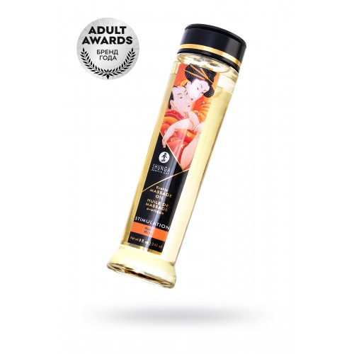 Масло для массажа Shunga Stimulation, натуральное, возбуждающее, персик, 240 мл.