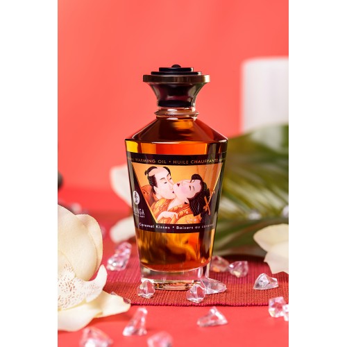 Масло для массажа Shunga Caramel Kisses, разогревающее, с ароматом карамели, 100 мл