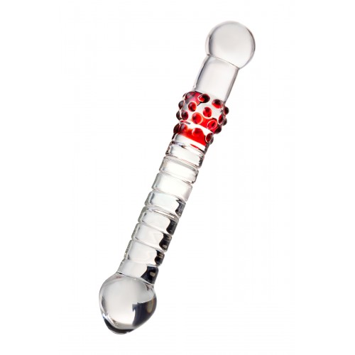 Двусторонний фаллоимитатор Sexus Glass, стекло, прозрачный, 22 см