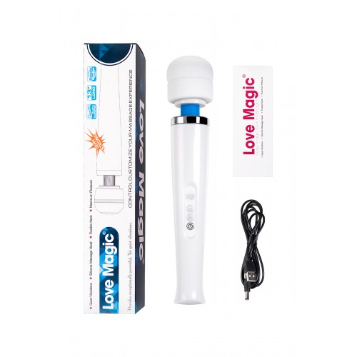 Вибромассажер Love Magic, беспроводной, силикон, белый, 32 см