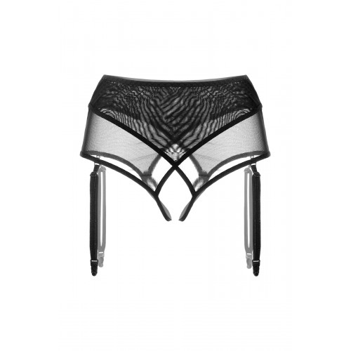 Эротические трусики-пояс для чулок Waname Pliability с высокой посадкой черные (54-56)