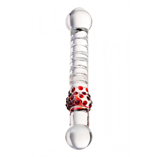 Двусторонний фаллоимитатор Sexus Glass, стекло, прозрачный, 22 см