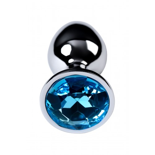 Анальный страз Metal by TOYFA, металл, серебристый, с кристаллом цвета топаз, 7 см, Ø 2,8 см, 50 г