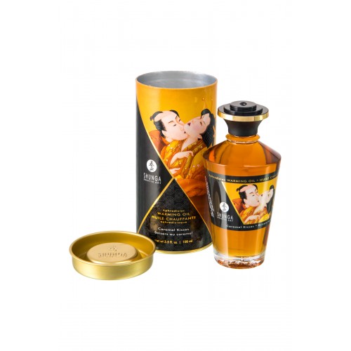 Масло для массажа Shunga Caramel Kisses, разогревающее, с ароматом карамели, 100 мл