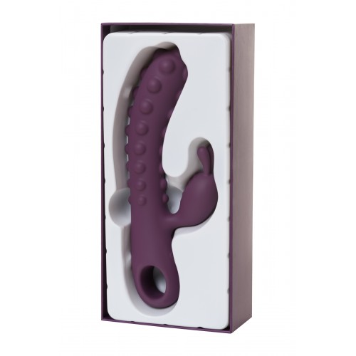 Вибратор с клиторальным стимулятором KOKOS SMON, силикон, фиолетовый, 23 см