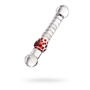 Двусторонний фаллоимитатор Sexus Glass, стекло, прозрачный, 22 см (иной угол)