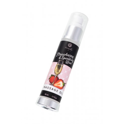 Массажное масло SECRET PLAY с ароматом клубники и шампанского, 50 мл