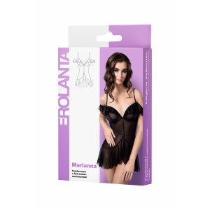 Комбинация Erolanta Marianne с бретелями-крылышками, черная (54-56) (иной угол)