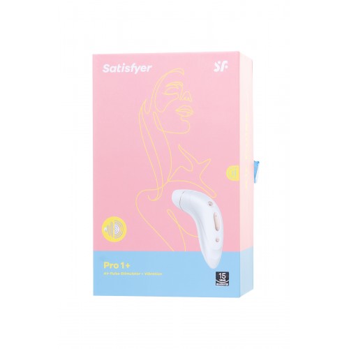 Стимулятор клитора Satisfyer Pro Plus Vibration, силикон+ABS пластик, белый, 19см