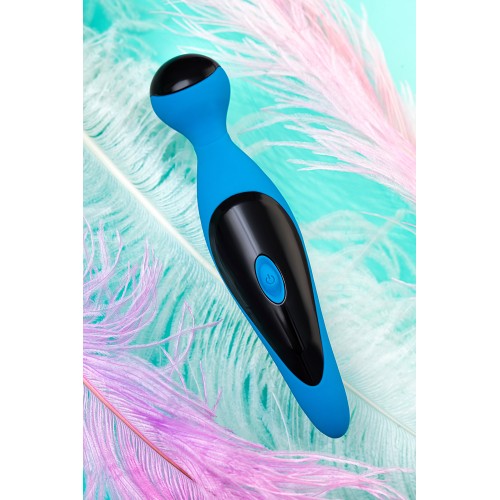 Вибростимулятор L'EROINA by TOYFA Cosmy, 7 режимов вибрации, силикон, голубой, 18,3 см, Ø 3,6 см