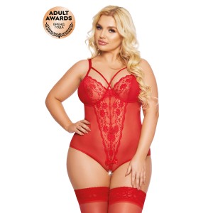 Боди SoftLine Collection Amanda, красный, XXL (иной угол)