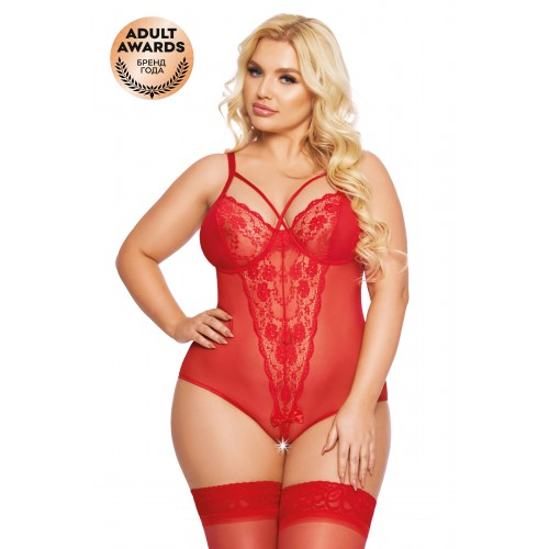 Боди SoftLine Collection Amanda, красный, XXL