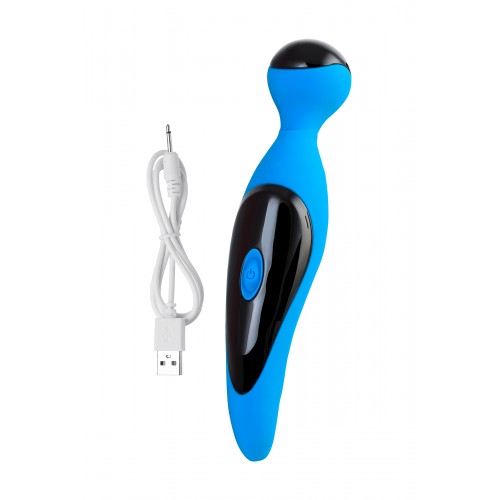 Вибростимулятор L'EROINA by TOYFA Cosmy, 7 режимов вибрации, силикон, голубой, 18,3 см, Ø 3,6 см