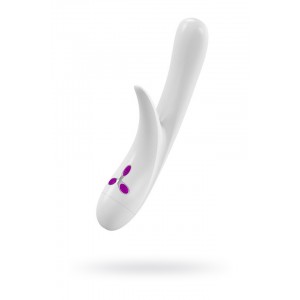 Вибратор на батарейках rabbit OVO K4, силикон, белый, 23,5 см