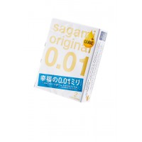 Презервативы Sagami, original 0.01, полиуретан, EXTRA LUB, 2 шт.