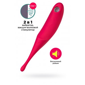 Вакуум-волновой бесконтактный стимулятор клитора Satisfyer Twirling Pro, силикон, красный