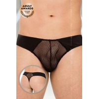 Стринги мужские со вставками из сетки SoftLine Collection, чёрный, M/L