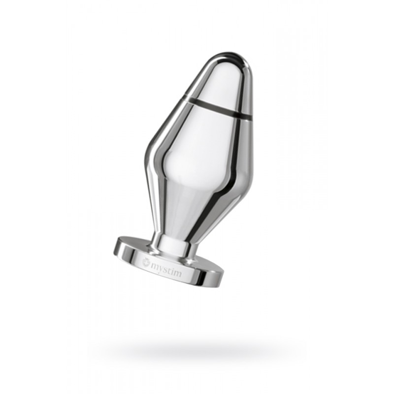 Анальная пробка Mystim John L, электростимуляция, хирургическая сталь, 10,5 см, Ø 5 см