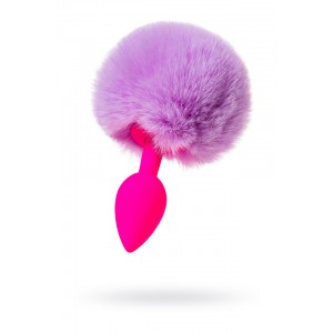 Анальная втулка с хвостом ToDo by Toyfa Sweet bunny, силикон, розово-фиолетовый, 13 см, Ø 2,8 см, 44 г