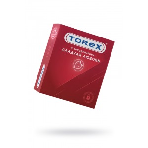 Презервативы Torex, «Сладкая любовь», латекс, 19 см, 5,5 см, 3 шт.