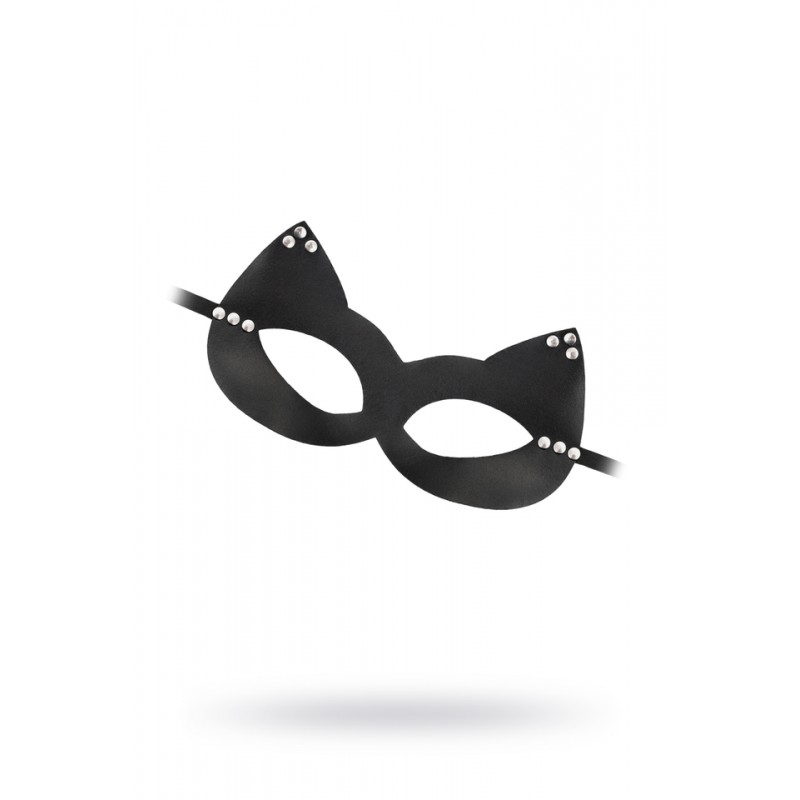 Маска Штучки-дрючки «Кошка» с заклепками, кожа, черная
