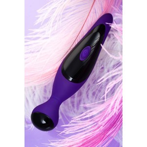 Вибростимулятор L'EROINA by TOYFA Cosmy, 7 режимов вибрации, силикон, фиолетовый, 18,3 см, Ø 3,6 см (иной угол)