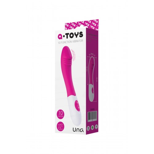Нереалистичный вибратор TOYFA A-Toys  Una, Силикон, Розовый, 19,8 см