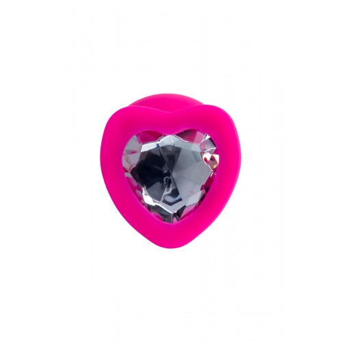 Анальная втулка ToDo by Toyfa Diamond Heart, водонепроницаемая, силикон, розовая, 9,5 см, Ø 4 см