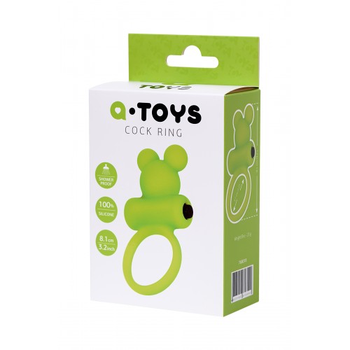 Виброкольцо на пенис A-Toys by TOYFA, силикон, зеленое, Ø 3,1 см