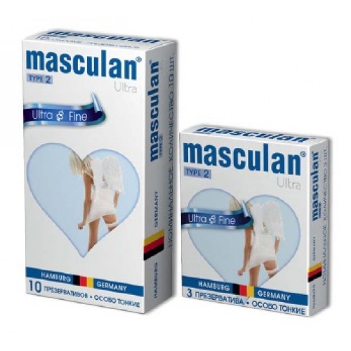 Презервативы Masculan Ultra 2,  3 шт.  Особо тонкие (Ultra Fine)  ШТ