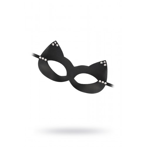Маска Штучки-дрючки «Кошка» с заклепками, кожа, черная