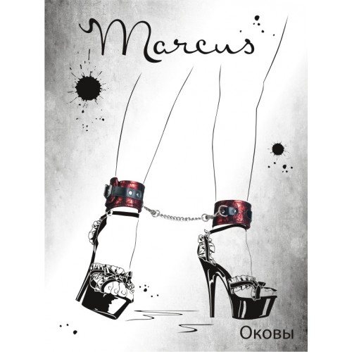 Кружевные поножи TOYFA Marcus, красный, 46 см.