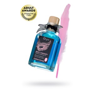 Комплект для сладких игр Orgie Lips Massage со вкусом сахарной ваты (массажное масло для поцелуев, перо и руководство), 100 мл (иной угол)