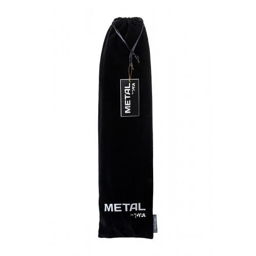 Анальная втулка Metal by TOYFA с бело-фиолетовым хвостом, металл, серебристый, 45 см, Ø 3,3 см