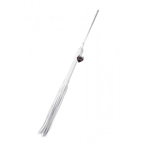 Плеть Pecado BDSM, белая рукоять, белые хлысты, натуральная кожа