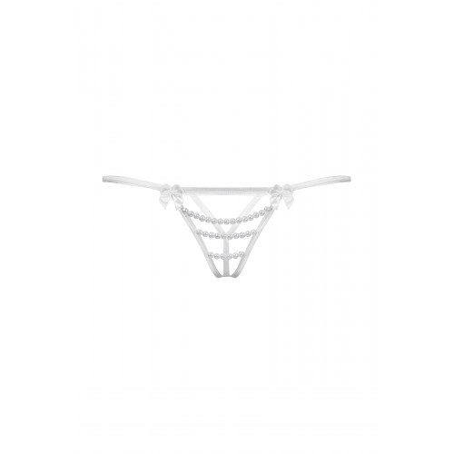 Стринги открытые с бусинами SoftLine Collection, белый, S/L